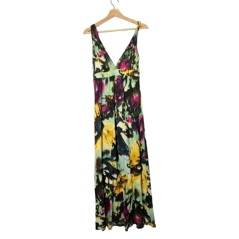 Matty M Colorful‎ Floral Stretch Maxi Dress XS